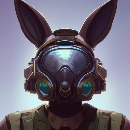 Rabbit Pilot in Battle Tank: Hyperdetailed Concept Art