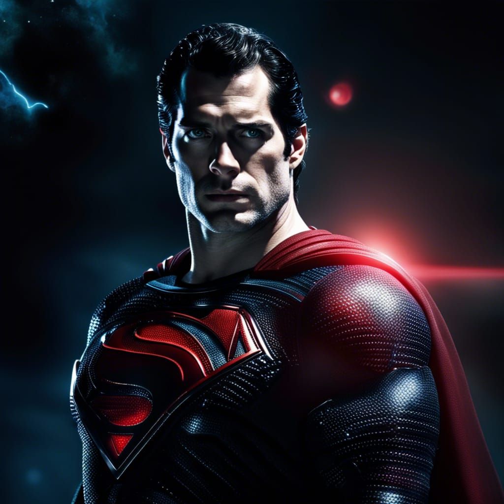 Superman Black Suit: Crimson Heat Vision in Space