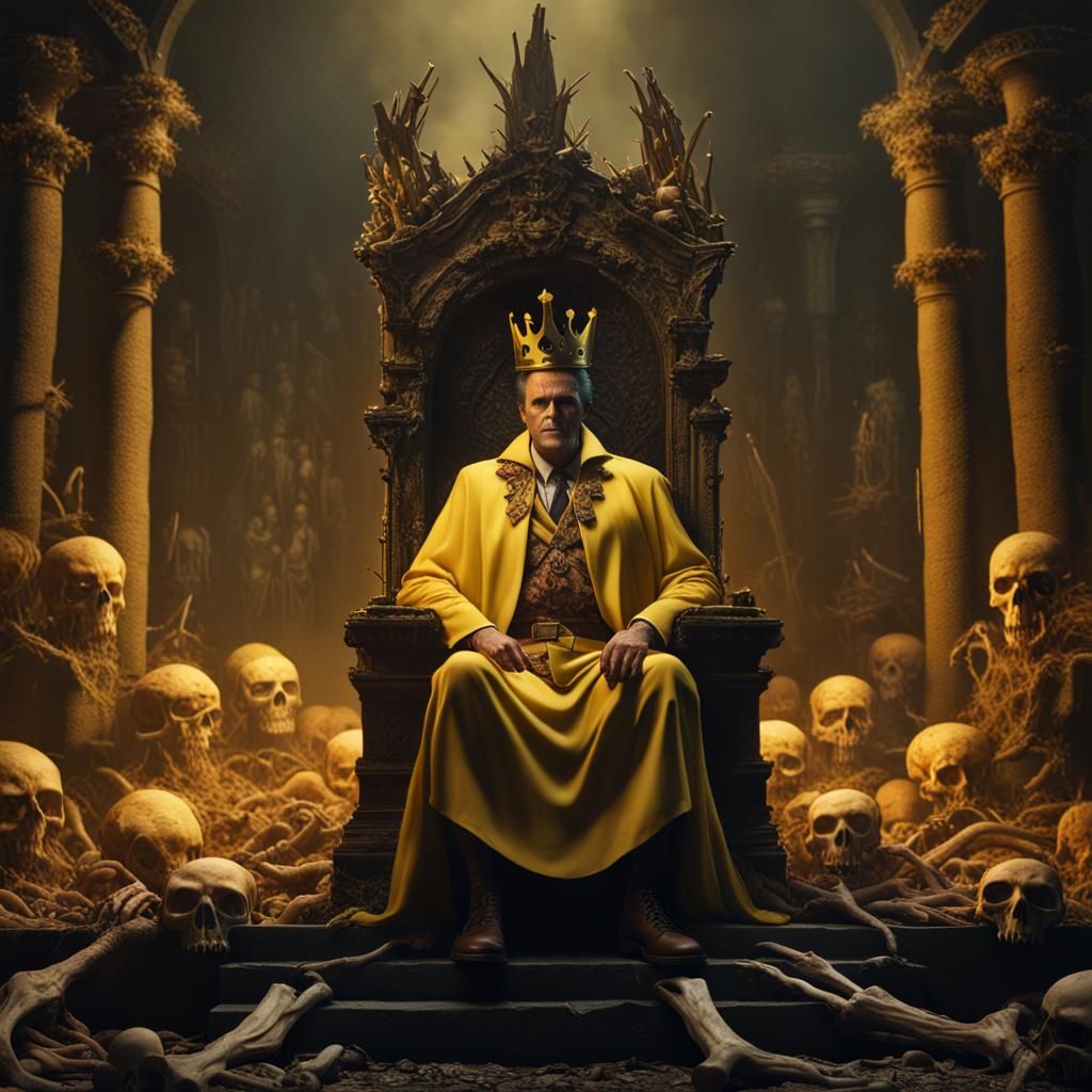 Figure in Bone Crown Sits in Necropolis