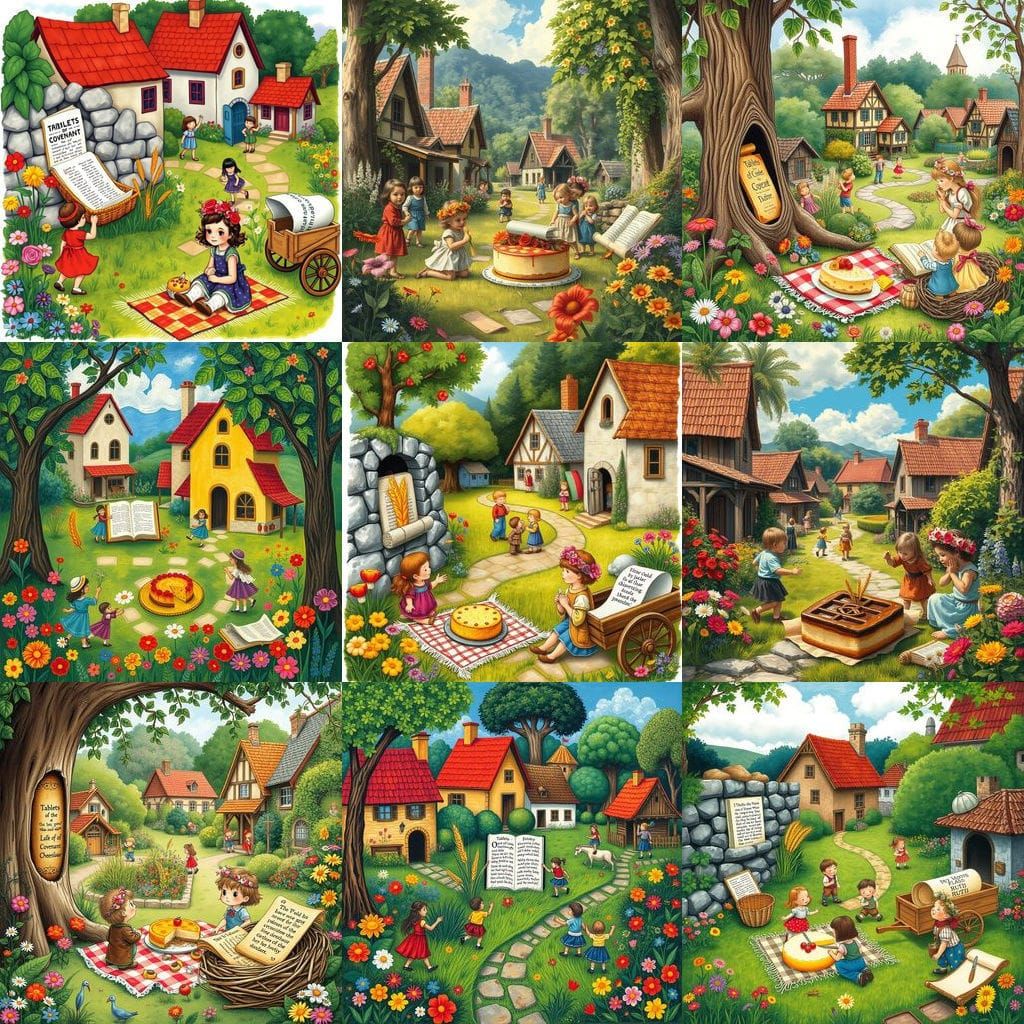 Hidden Treasures in a Vibrant Village Scene: A Shavuot Celeb...