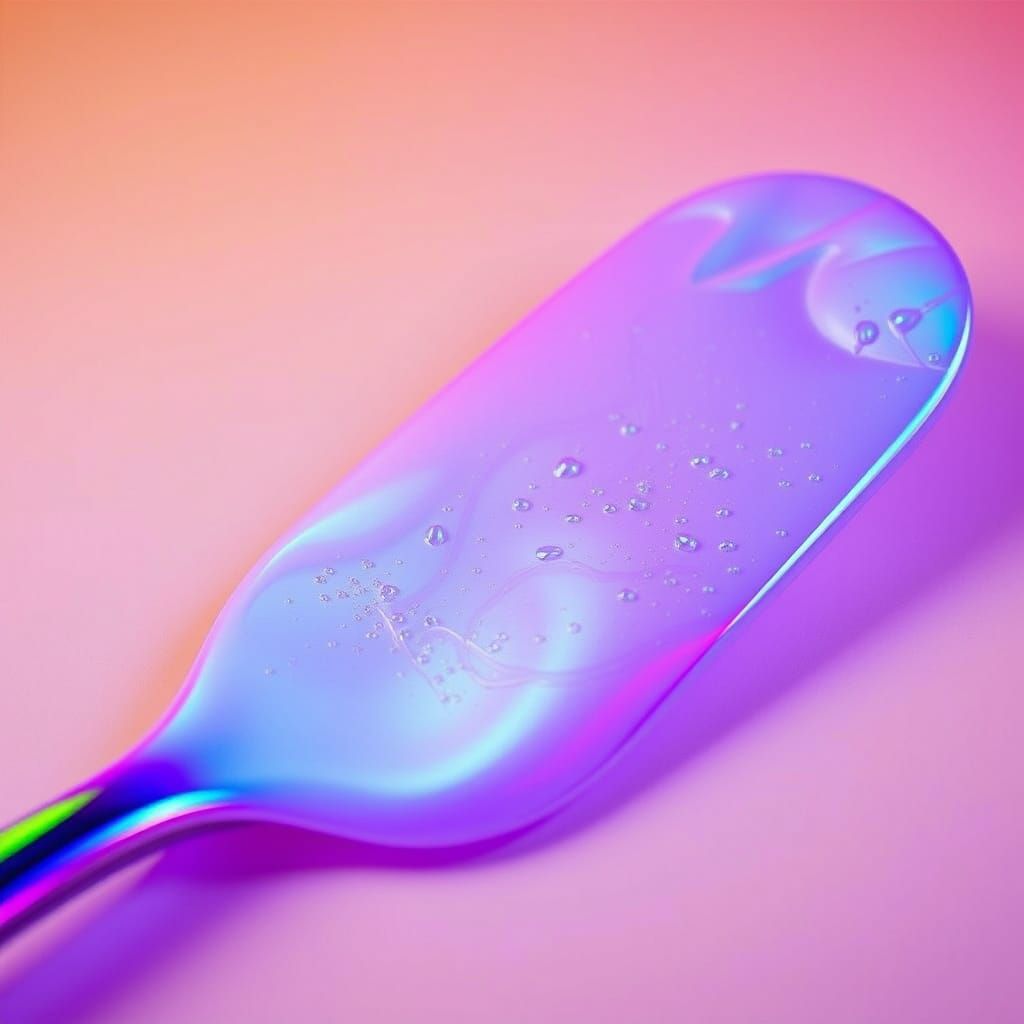 Iridescent Spatula Covered in Futuristic Goo