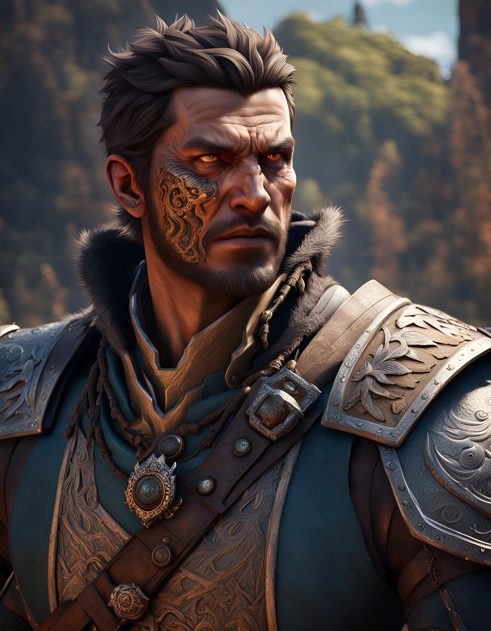 Medieval Monster Hunter Portrait in Unreal Engine 5