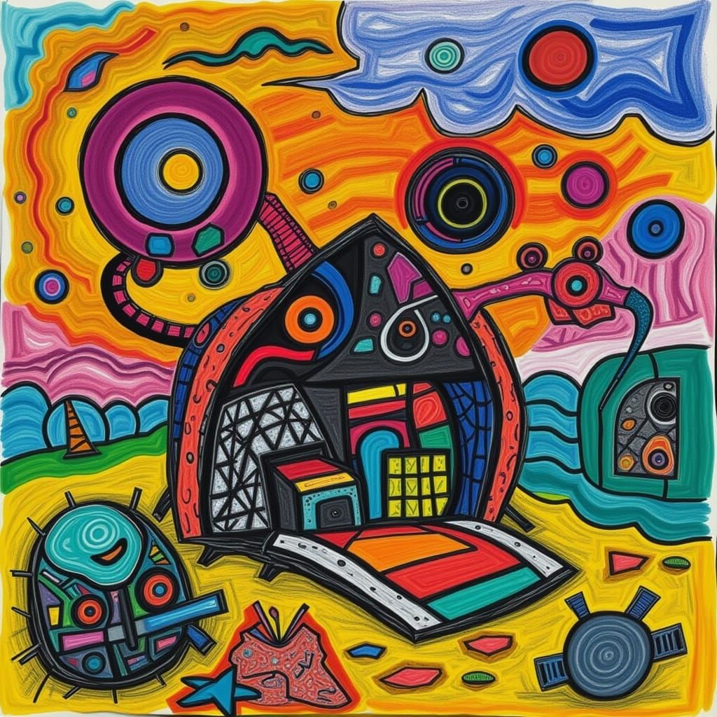 Abstract Quilt Art with Cryogenic Textures