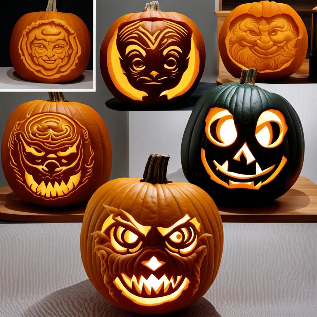 Classic AI-Generated Pumpkin Carvings