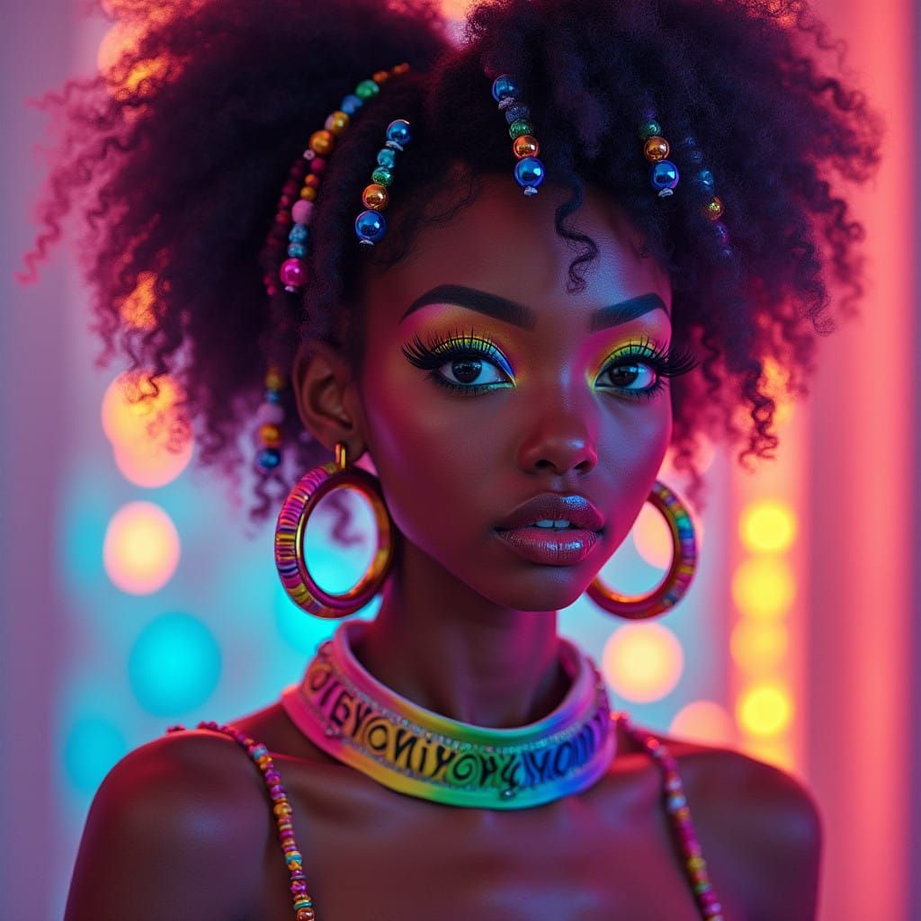 Cosmic Rainbow Punk Goddess