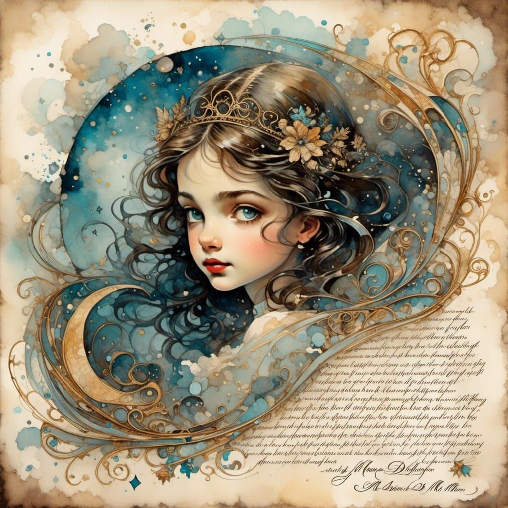 Ornate Calligraphy with Ethereal Airbrush Aesthetic