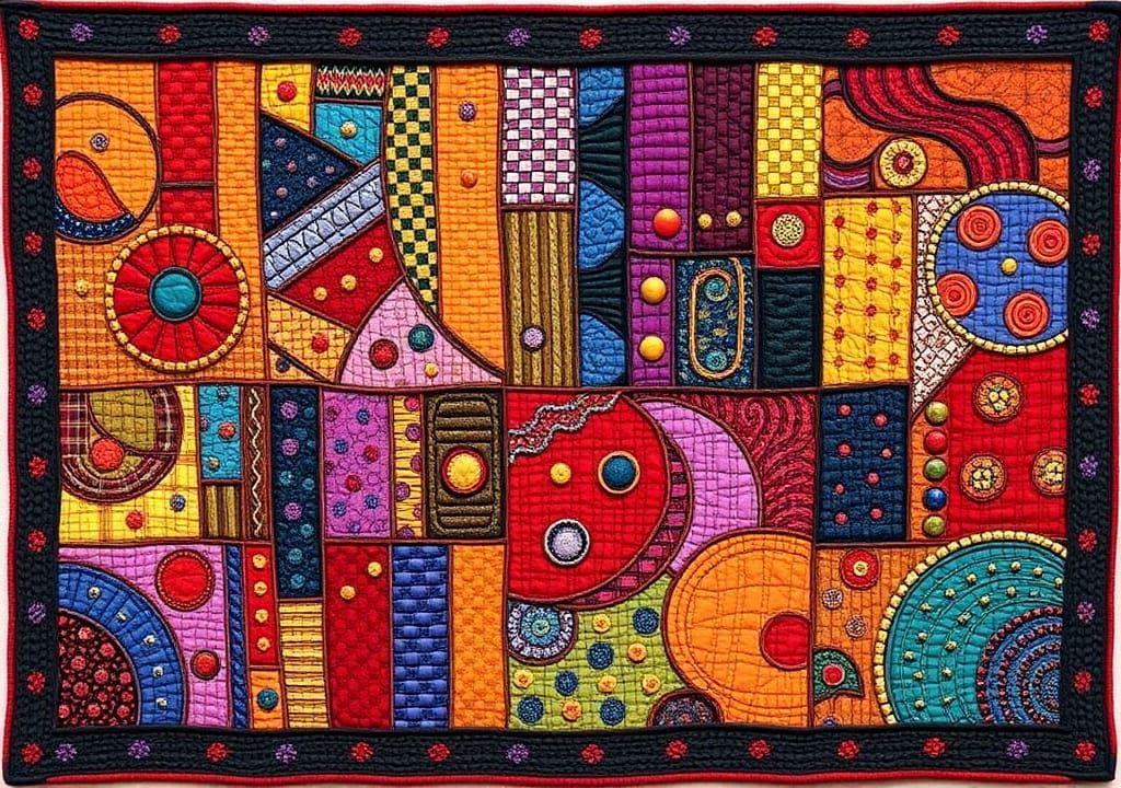 Textured Quilt.  Textile art.  Faith Ringgold.  Gabrielle Te...