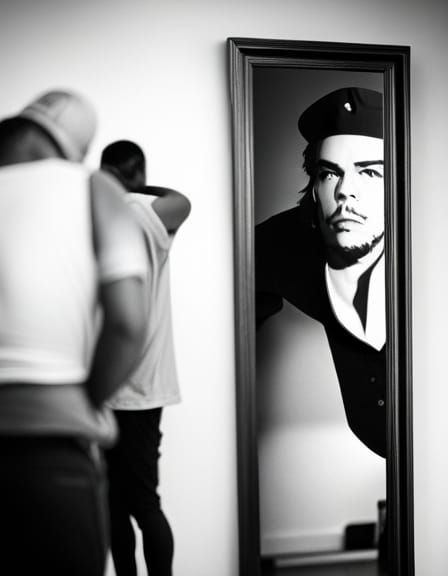 Boy's Reflection Reveals Che Guevara in Mirror