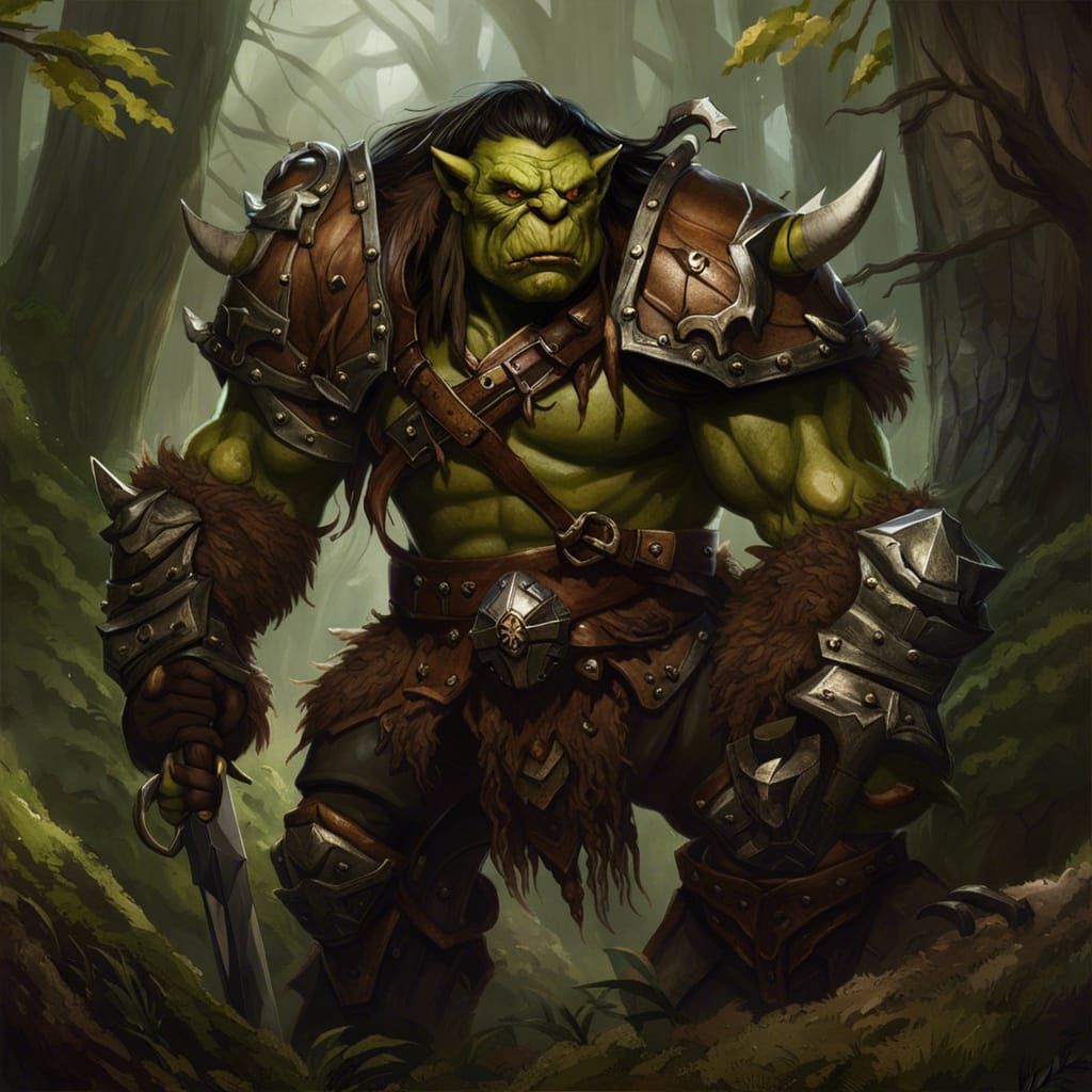 Fierce Orc Ranger: Detailed Matte Painting