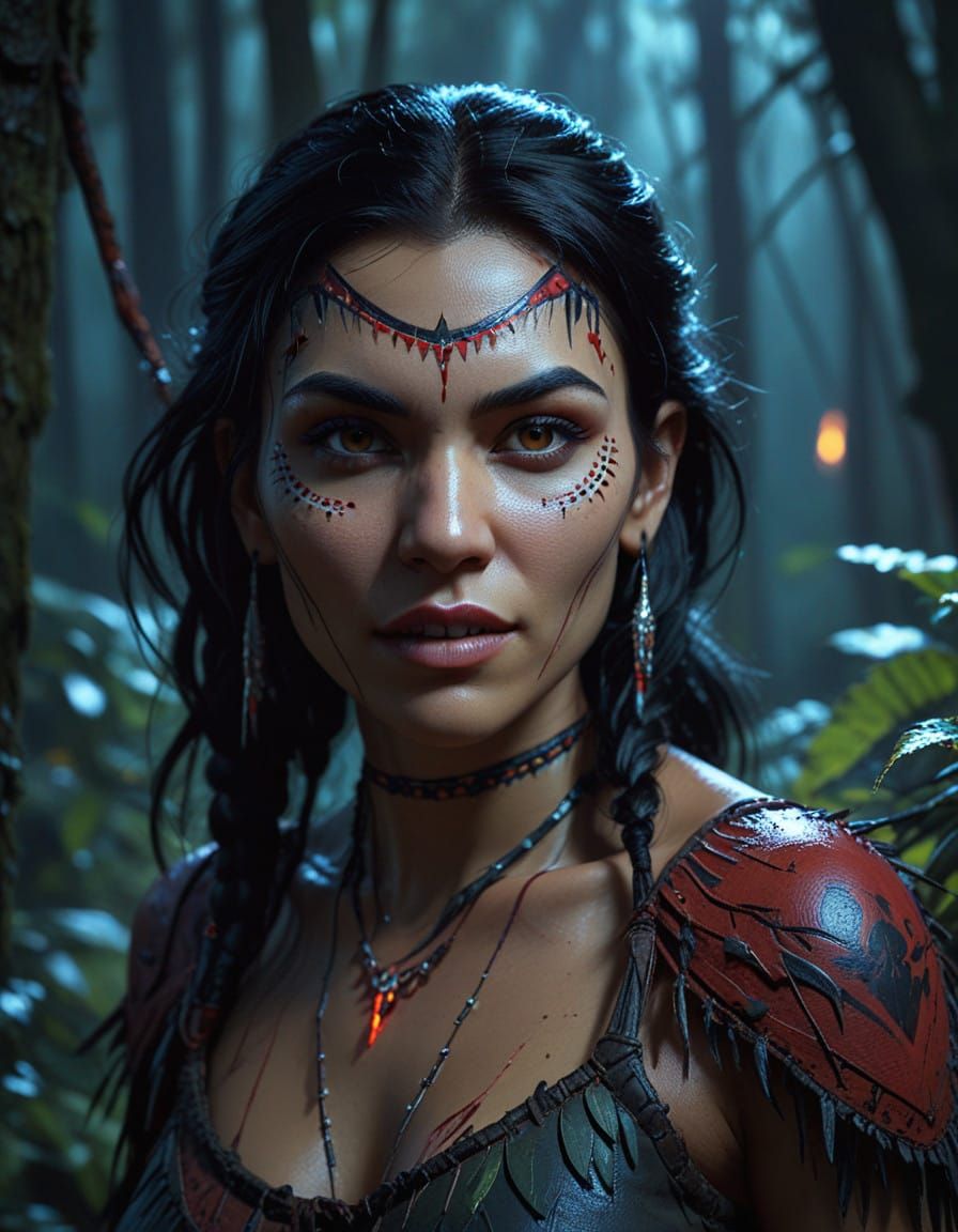 Hyperrealistic Vampire Walks Through Enchanted Native Americ...