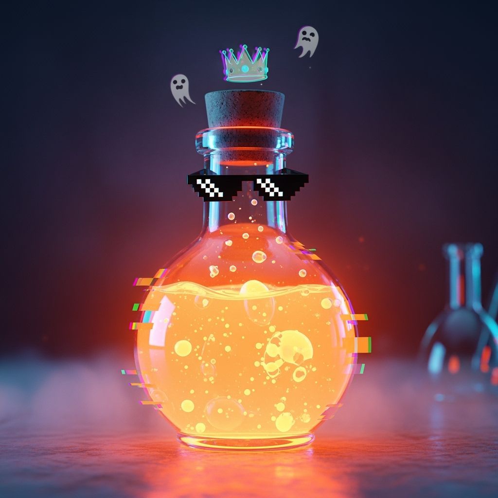 Mystical Potion Bottle Radiating Light in Unreal Engine Styl...