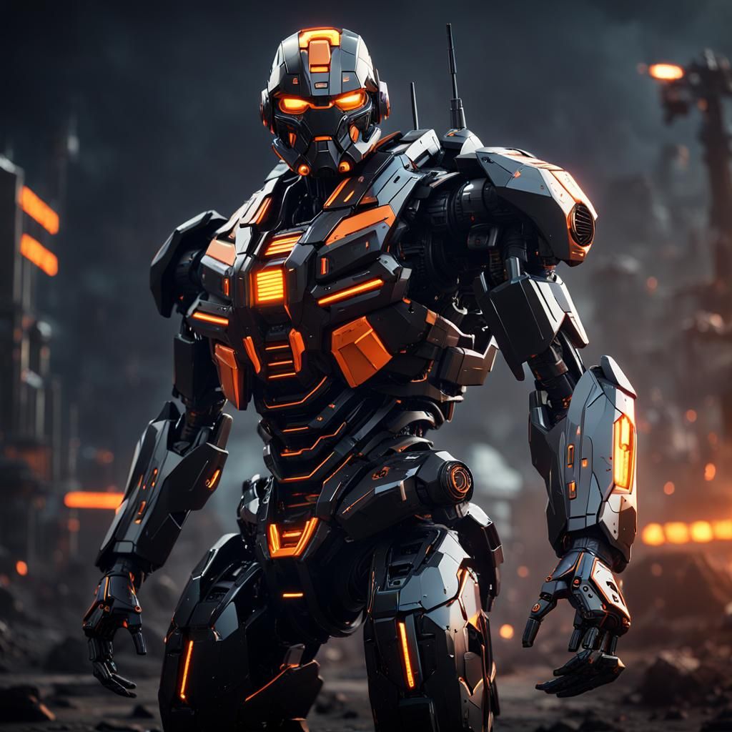 Futuristic Spartan Mech in Sci-Fi Cinematic Style