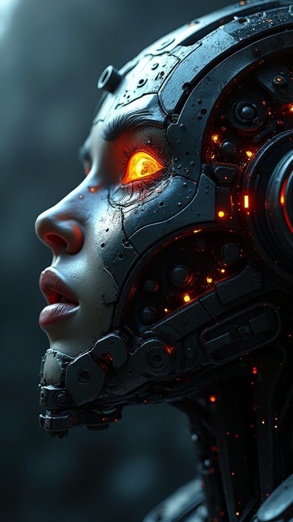 Glowing Metallic Logo for Sentient Band in Cyberpunk Style