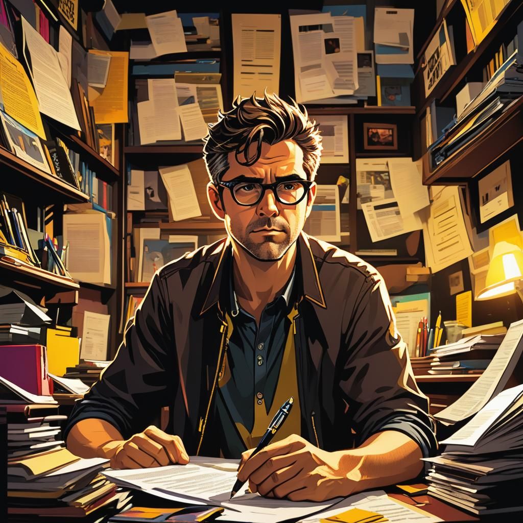 Matt Fraction Illustration in Comic Book Art Style