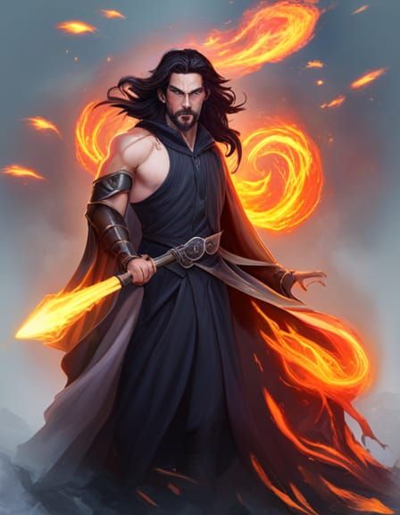 Fantasy Wizard Casting Fireball Spell in Unreal Engine 5