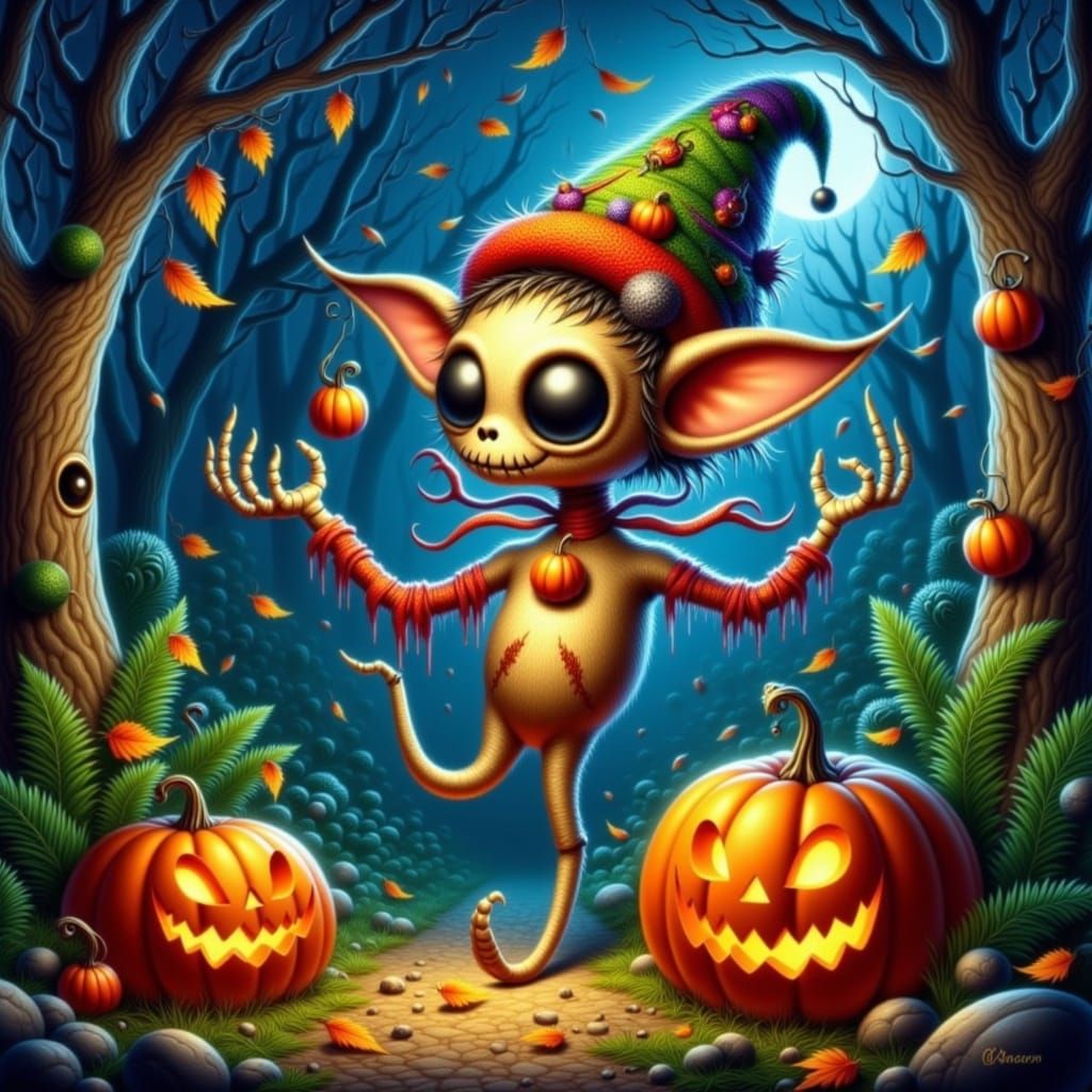 Whimsical Halloween Christmas Hybrid Creature