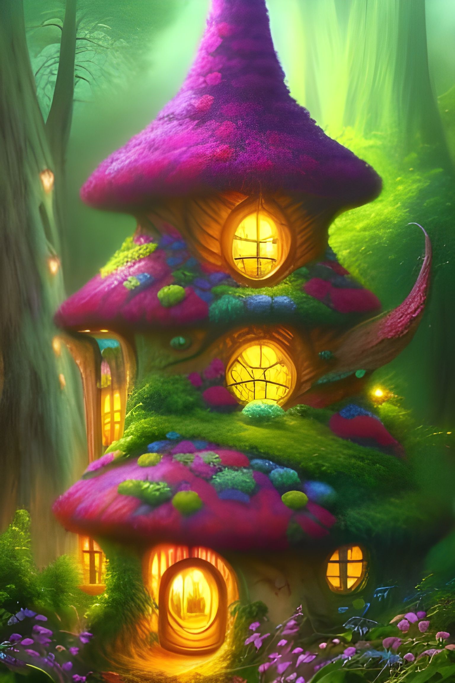 Whimsical Fairy Treehouse in Magical Garden
