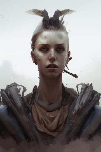 Post-Apocalyptic Girl Portrait in Hyperdetailed Style