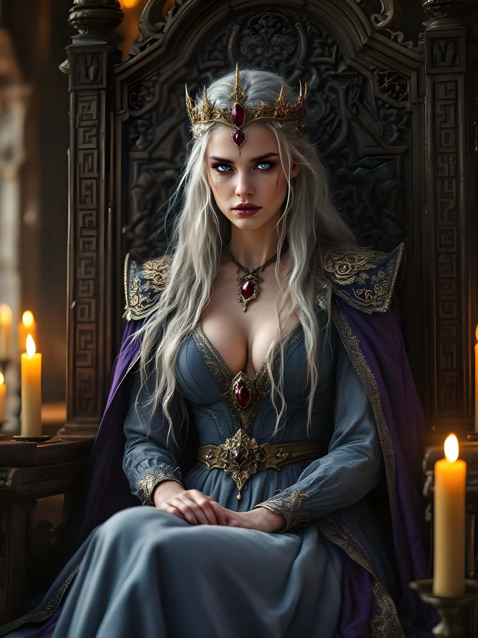 Queen Frigg of Asgard in Old Norse Hall