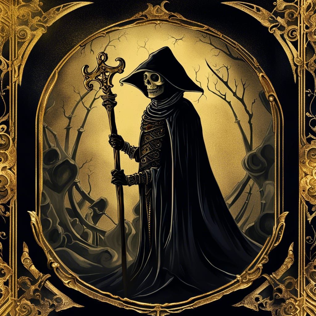 Surrealist Death Tarot Card in Style of Dali