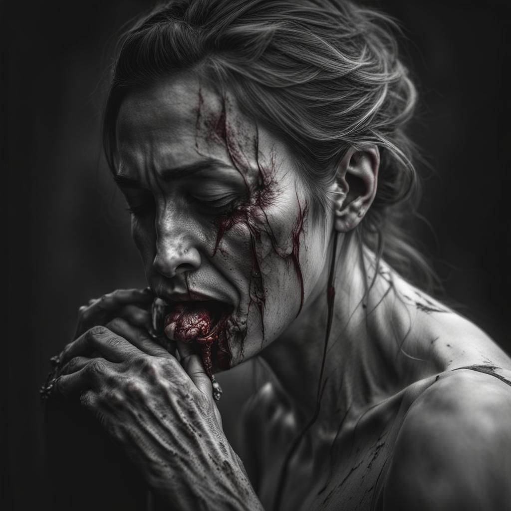 Intricate, Hyperrealistic Image with High Contrast and Moody...