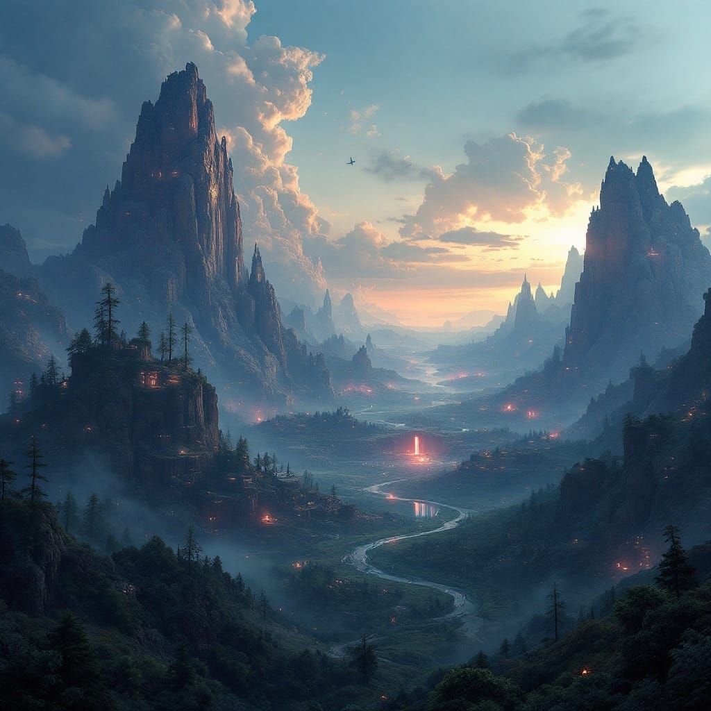 Evolving Timeless Landscapes in Neon Dreamscape