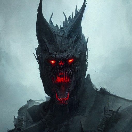 Sinister Big Bad Wolf in Hellish Landscape