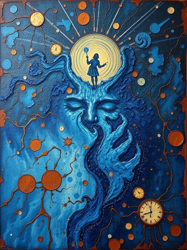 Psychedelic Blue Dust Revelations on Leather