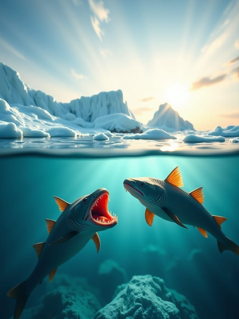 Ice Lake Battle: Surreal Underwater Viciousness