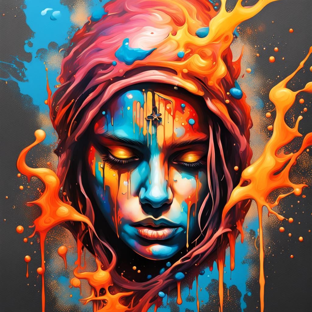 Holy Fire Graffiti Art in Polychromatic Splash
