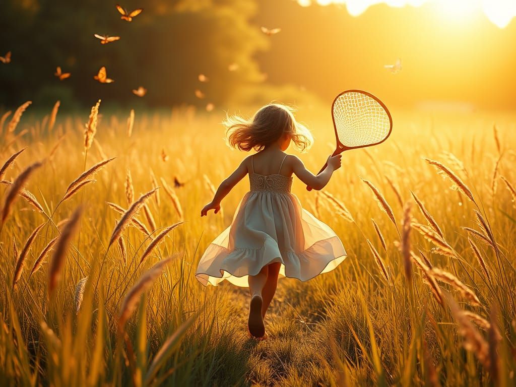 Girl Chasing Butterflies: Digital Matte Painting