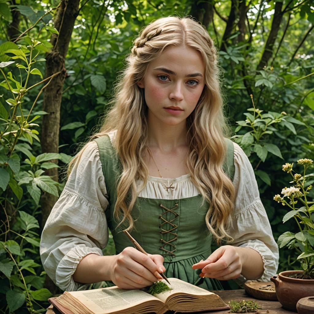 18th Century Herbalist in a Photorealistic Style