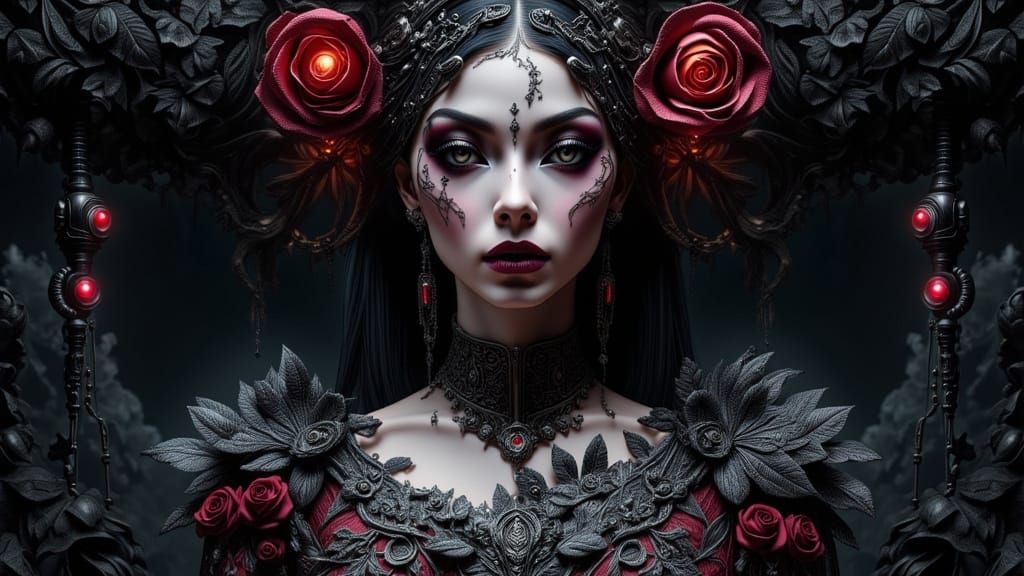 Mysterious Woman Portrait in Dark Fantasy Style