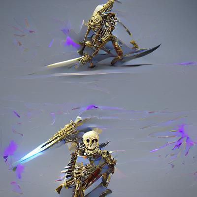 Skeleton Warrior with Weapon in High Resolution