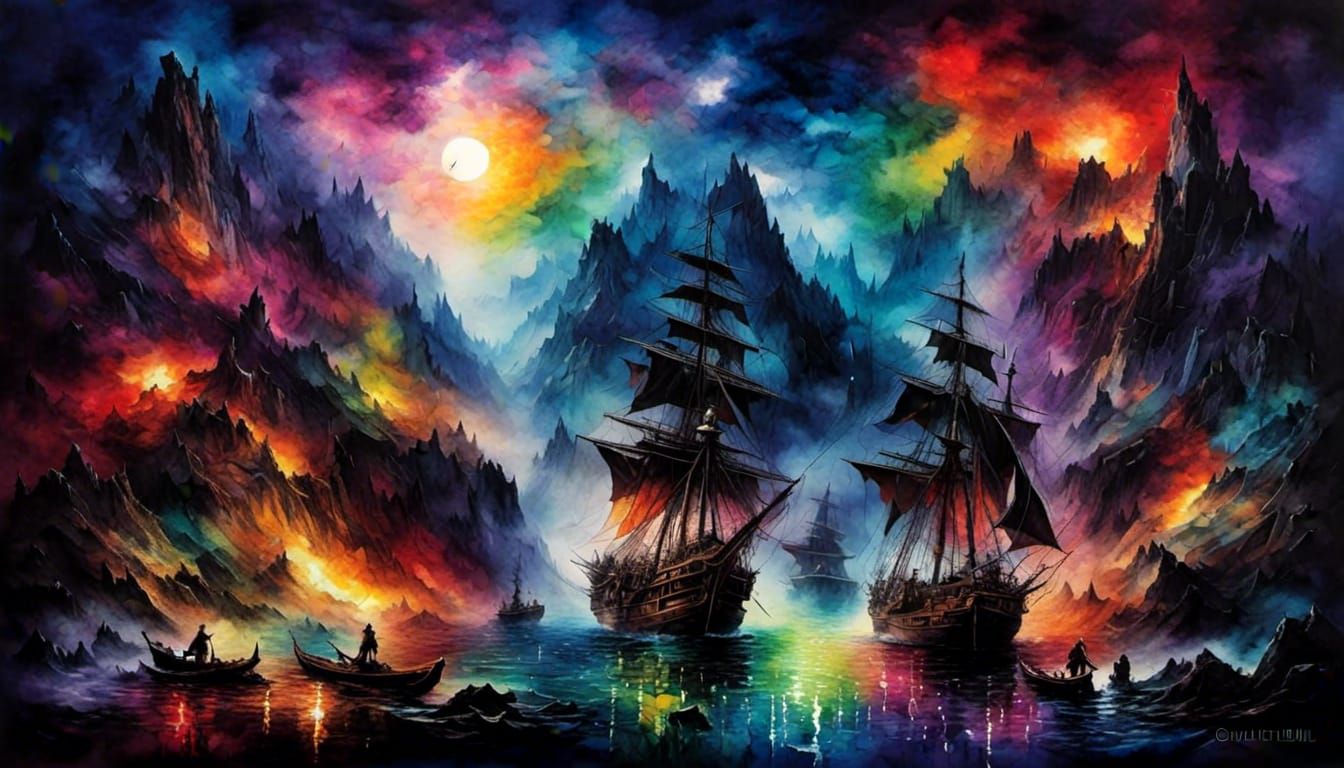 Long Distance Runaround: Antique Watercolor Masterpiece