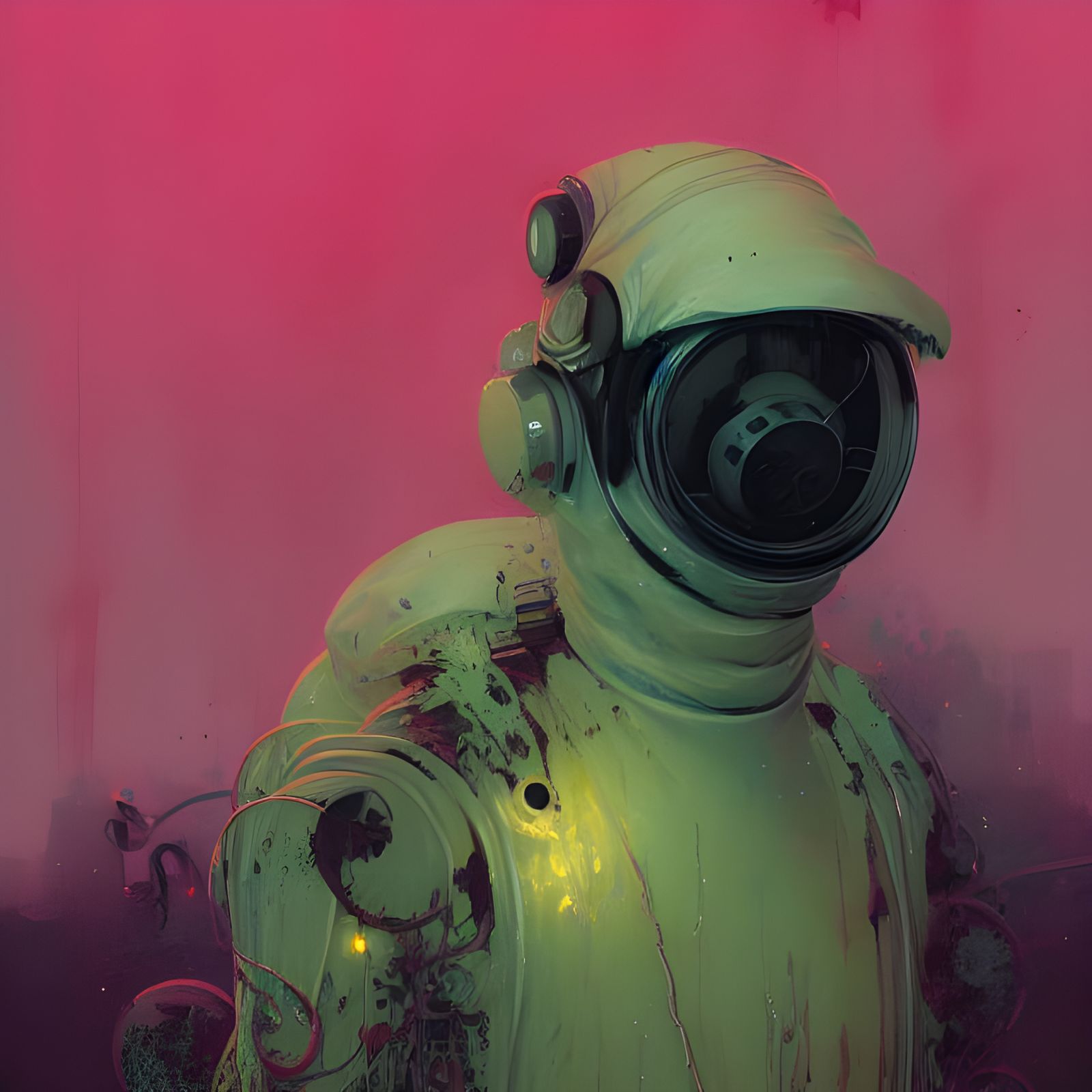 Hazmat Suit Portrait in Swampy Environment