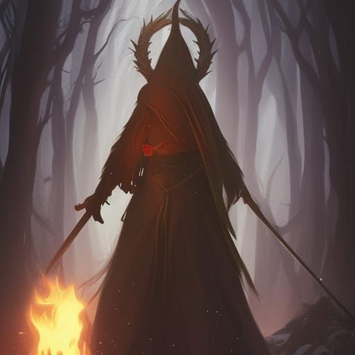 Elf Wizard Confronts Enemy: Hyperdetailed Art Portrait