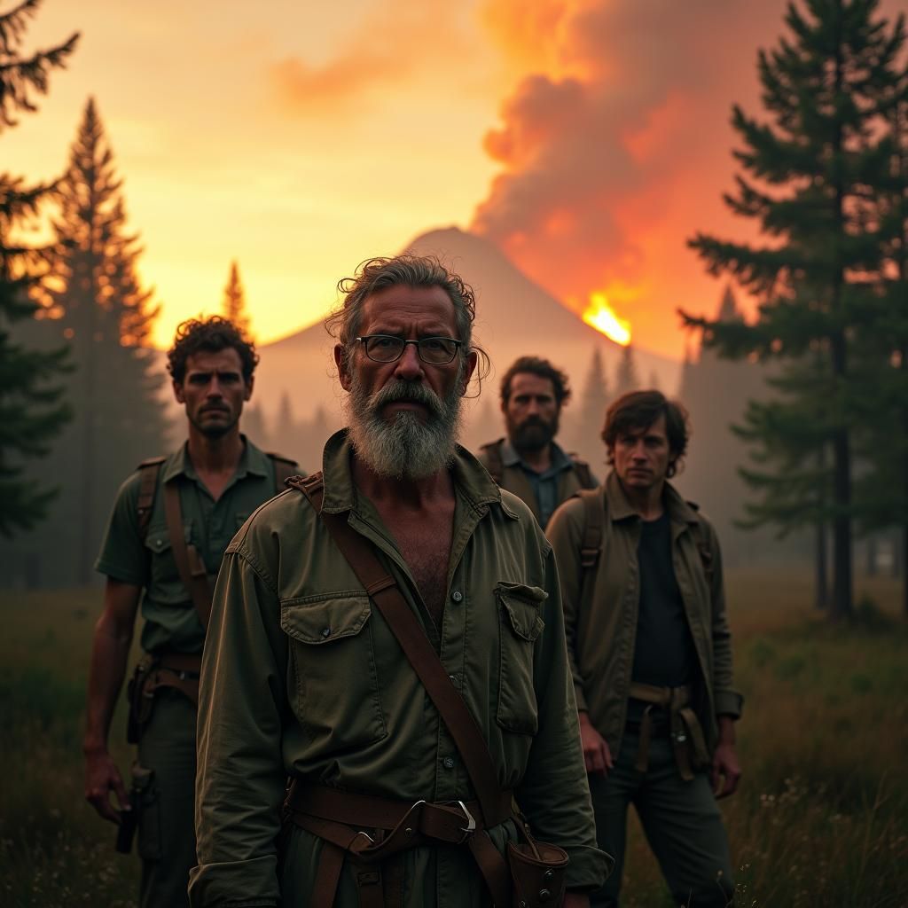 Plane Crash Survivors at Misty Forest Edge