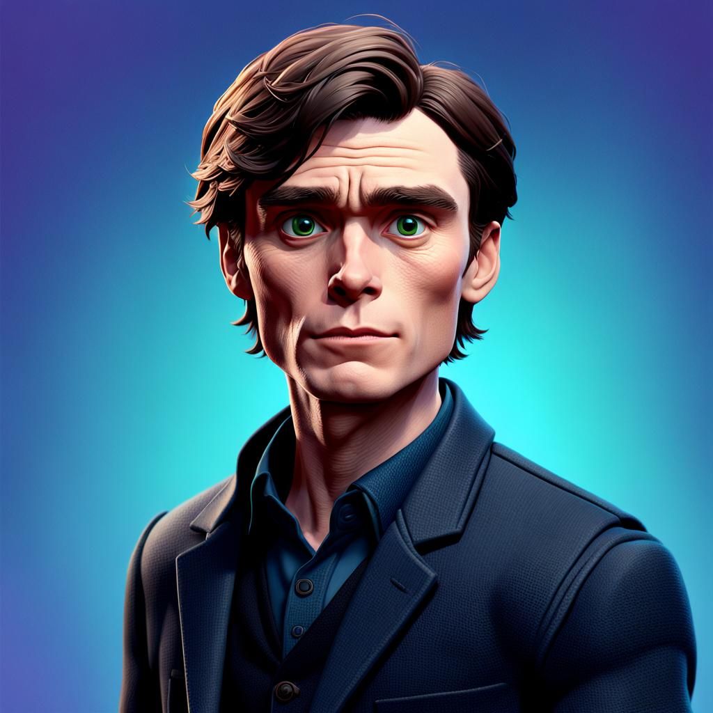 Cillian Murphy Portrait in 3D Digital Art Style