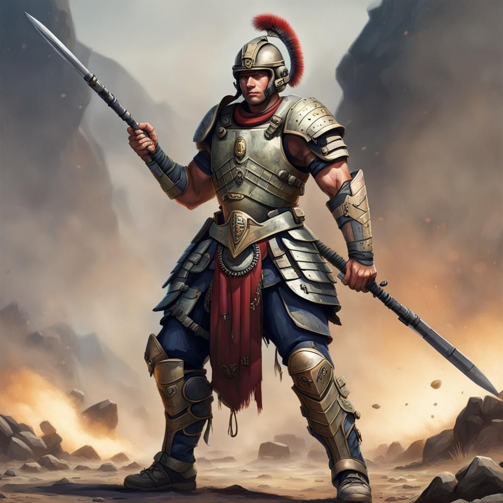 Futuristic Modern Warrior in Cyberpunk Style