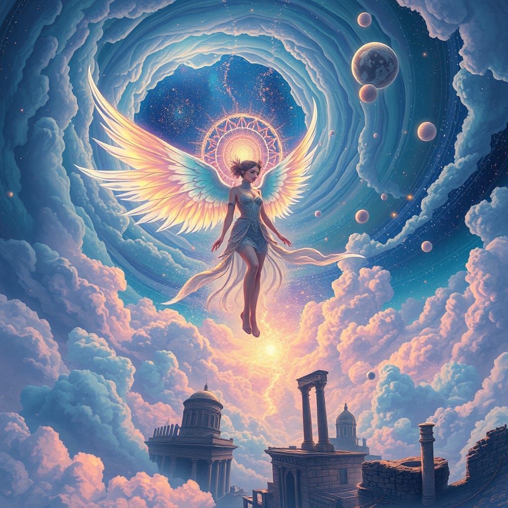 Ethereal Guardian of Cosmic Cities