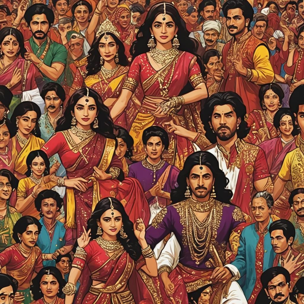 Vibrant Bollywood Scene: An AI Interpretation