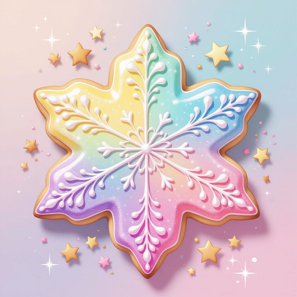 Whimsical Stardust Cookie in Anime Art Style