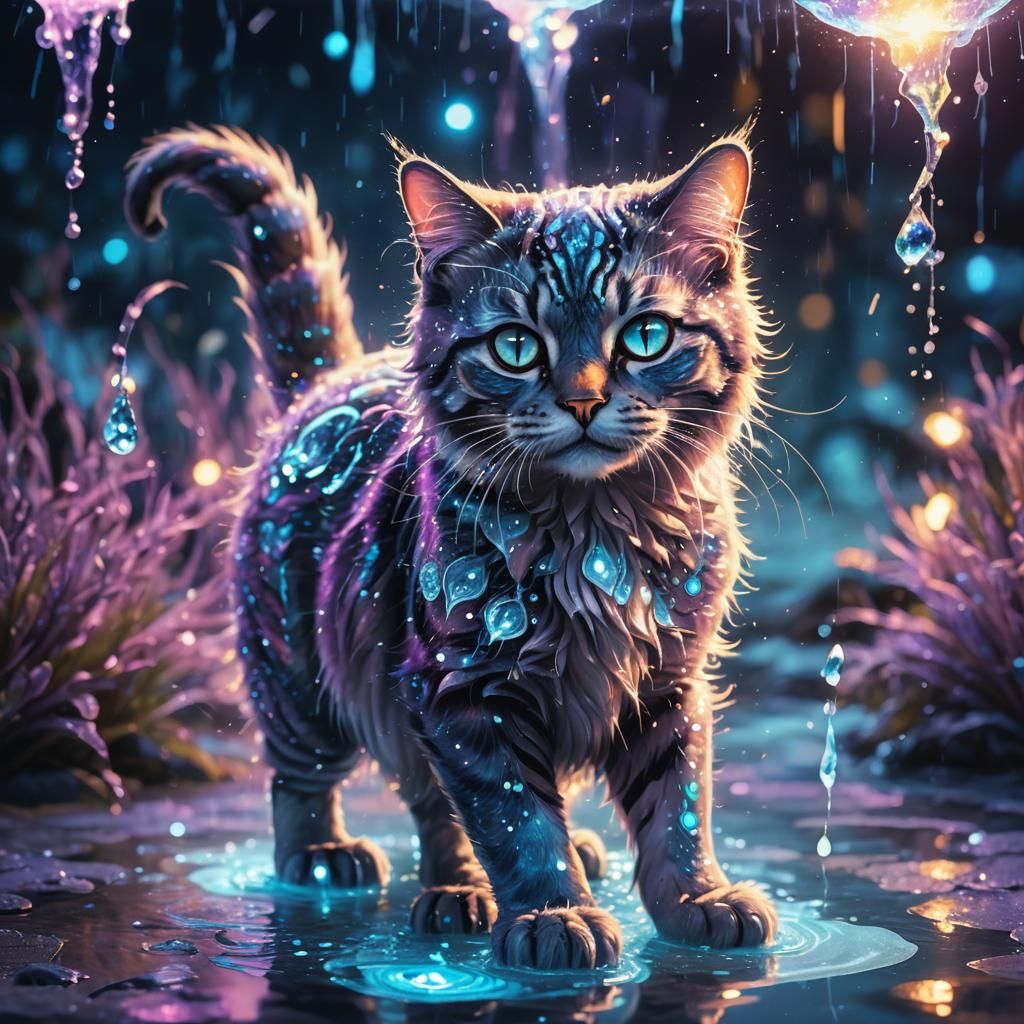 Sparkly Spirit Cat by Glowing Puddle