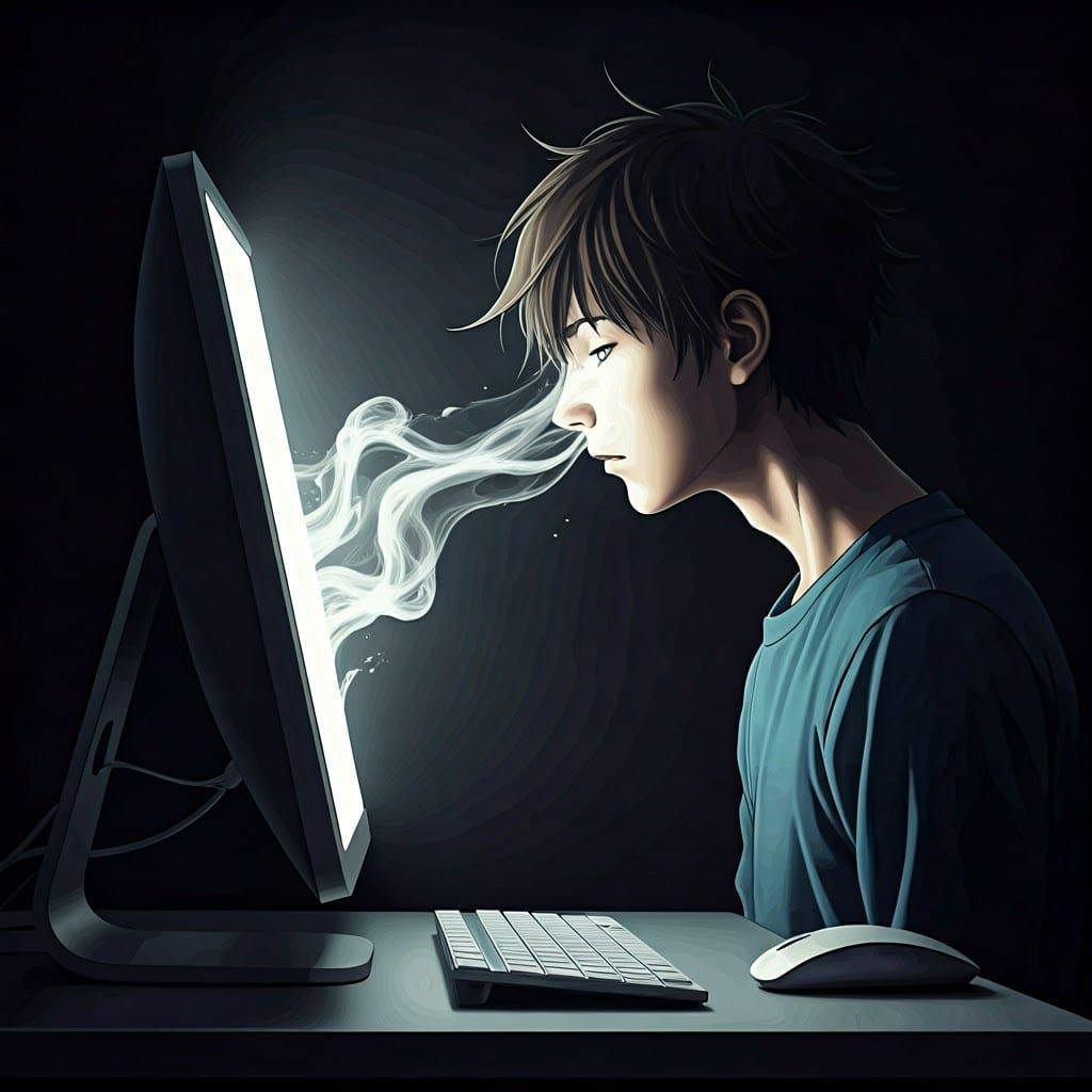 Computer Absorbing Soul: Hyperrealistic Digital Art