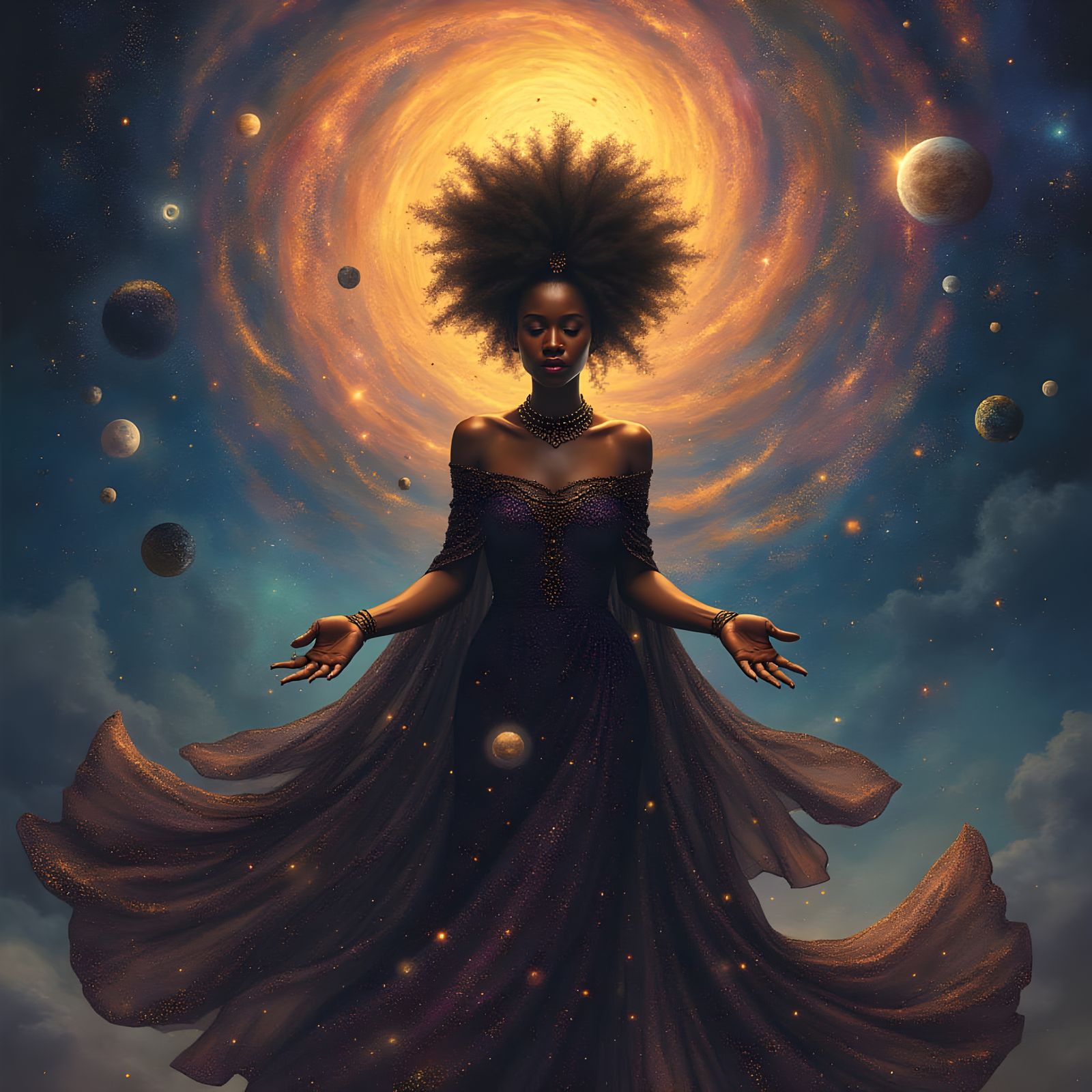 Ethereal Goddess Brings the Cosmos to Life