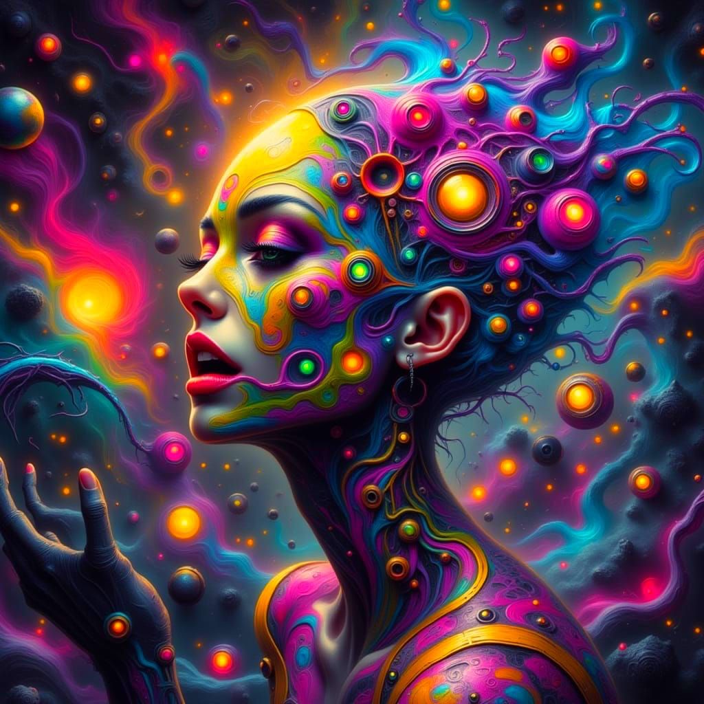 Stunning Celestial Being in Cosmic Harmony