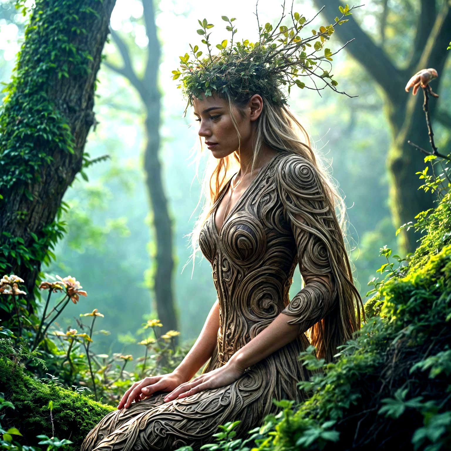 Woodland Goddess in Ethereal Splendor