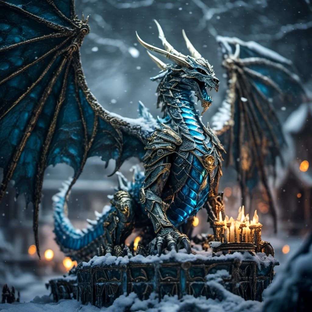 Hyperrealistic Syndragosa Dragon with Bone Wings