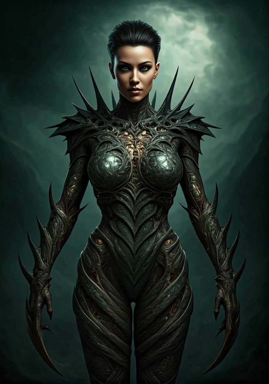 Ethereal Warrior in Dark, Organic Armor